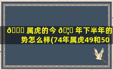 🕊 属虎的今 🦍 年下半年的运势怎么样(74年属虎49和50岁命运)
